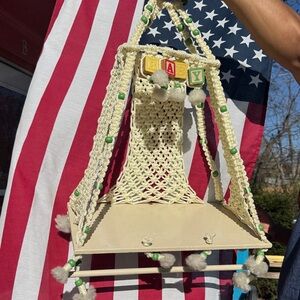Vintage Macrame baby shelf 70s decor very unique one of a kind